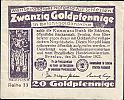 1923 AD., Germany, Weimar Republic, Breslau, Provinzialverband von Nieder- und Oberschlesien - Kommunalbank für Schlesien, Wertbeständiges Notgeld, currency issue, 20 Goldpfennige, Müller 0575.2. Reihe 13 Obverse 