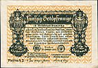 1923 AD., Germany, Weimar Republic, Breslau, Provinzialverband von Nieder- und Oberschlesien - Kommunalbank für Schlesien, Wertbeständiges Notgeld, currency issue, 50 Goldpfennige, Müller 0575.7. Reihe A2 Obverse 