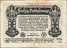 1923 AD., Germany, Weimar Republic, Breslau, Provinzialverband von Nieder- und Oberschlesien - Kommunalbank für Schlesien, Wertbeständiges Notgeld, currency issue, 50 Goldpfennige, Müller 0575.9. Reihe Ce Obverse 