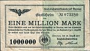 1923 AD., Germany, Weimar Republic, Breslau, Deutsche Reichsbahn, Notgeld, currency issue, 1.000.000 Mark, Müller/Geiger 003.02a. 073380 Obverse 