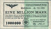 1923 AD., Germany, Weimar Republic, Breslau, Deutsche Reichsbahn, Notgeld, currency issue, 1.000.000 Mark, Müller/Geiger 003.02b. 721185 Obverse 