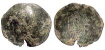 1204-1261 AD., Latin Empire of Constantinople, Thessalonica mint, Trachy, Sear 2055. 