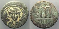  582-583 AD., Maurice Tiberius, Antiochia mint, Follis, Sear BC 532.