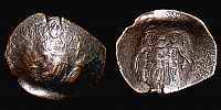 1204-1224 AD., Latin Rulers of Thessalonica, attributed to Boniface de Montferrat or Demetrius de Montferrat, Thessalonica mint, Ã† Trachy, Sear 2057. 