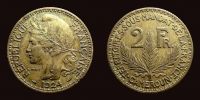Cameroon, 1924 AD., French protectorate, Paris mint, 2 Francs, KM 3.