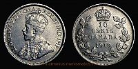 Canada, 1919 AD., George V, Royal Canadian Mints at Ottawa, 10 Cents, KM 23.