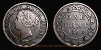 Canada, 1858 AD., Victoria, Royal Mint (London, Great Britain), 1 Cent, KM 1.
