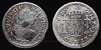 1773 AD., Carlos III, Mexico City mint, 1/2 Real, KM 69.2. 