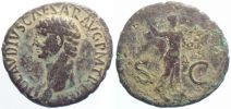  41-42 AD.,Claudius, Tarraco mint, Ã† As, RIC 100.