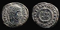 320-321 AD., Constantine I, Follis, Ticinum mint, RIC 140. 