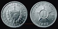 Cuba, 1983 AD., second republic, Leningrad mint, 2 Centavos, KM 104.2. 