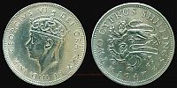 Cyprus, 1947 AD., George VI, Royal Mint, London, 2 Cyprus Shillings, KM 28.