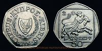 Cyprus, 1994 AD., Republic, Royal Mint (Great Britain), 50 Cents, KM 66. 