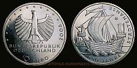 2006 AD., Germany, Federal Republic, 650th anniversary of Hanseatic League commemorative, Hamburg mint, 10 Euro, KM 247. 
