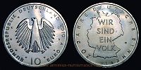 2010 AD., Germany, Federal Republic, 20th anniversary of German Reunification commemorative, Berlin mint, 10 Euro, KM 290. 