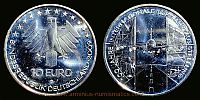 2009 AD., Germany, Federal Republic, 100th anniversary of first International Aerospace Expo, Munich mint, 10 Euro, KM 281. 