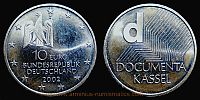 2002 AD., Germany, Federal Republic, Documenta exhibition of modern and contemporary art commemorative, Hamburg mint, 10 Euro, KM 217. 