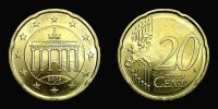2009 AD., Germany, Hamburg mint, 20 Euro Cent, KM 255.