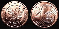 2016 AD., Germany, Federal Republic, Hamburg mint, 2 Euro Cent, KM 208.