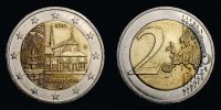 2013 AD., Germany, Federal States series, state of Baden-WÃ¼rtemberg commemorative, Maulbronn monastery, 2 Euro, Stuttgart mint.