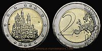 2012 AD., Germany, Federal Republic, Federal  States series, state of Bavaria commemorative, Neuschwanstein castle, Karlsruhe mint, 2 Euro, Jaeger 568. 