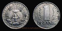 1963 AD., Germany, German Democratic Republic (GDR), Berlin mint, 1 Pfennig, KM 8.1.
