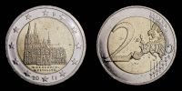 2011 AD., Germany, Federal States series, state of Northrhein-Westfalia commemorative, Cologne cathedral, 2 Euro, Stuttgart mint, KM 293.