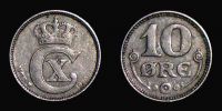 1920 AD., Denmark, Christian X, Copenhagen mint, 10 Ã˜re, KM 818.2a.