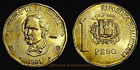 Dominican Republic, 1991 AD., 1 Peso, KM 80.1.