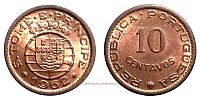 1962 AD., Sao Tome and PrÃ­ncipe, Portuguese colony, Lisbon mint, 10 Centavos, KM 15.