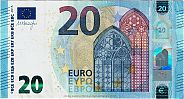 European Union, European Central Bank, Pick 22e. 20 Euro, 2015 AD., Printer: Oberthur Fiduciaire, Chantepie, France, E001G5-EA0634849696 Obverse 