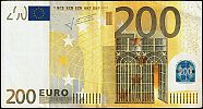 European Union, European Central Bank, Pick 13x. 200 Euro, 2005 AD., Printer: Oberthur, France for Germany, E001G5-X03537334379 Obverse 