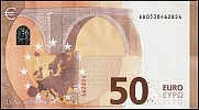 European Union, European Central Bank, Pick 23e. 50 Euro, 2017 AD., Printer: Oberthur Fiduciaire, Chantepie, France, E005D4-EB0538462854 Reverse 