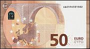 European Union, European Central Bank, Pick 23e. 50 Euro, 2017 AD., Printer: Oberthur Fiduciaire, Chantepie, France, E007H2-EB2596331502 Reverse 