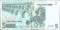 European Union, European Central Bank, Pick 8p.1-2. 5 Euro, 2009 AD. Printer: Oberthur, France for Netherlands, E009D6-P24772417039 Reverse 