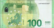 European Union, European Central Bank, Pick 30e. 100 Euro, 2020 AD. Printer: Oberthur Fiduciaire, Chantepie, France, E013E2-EA9166522807 Reverse 