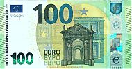 European Union, European Central Bank, Pick 24e. 100 Euro, 2019 AD. Printer: Oberthur Fiduciaire, Chantepie, France, E004G5-EA2554128901 Obverse 