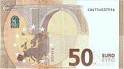 European Union, European Central Bank, Pick 23e. 50 Euro, 2017 AD., Printer: Oberthur Fiduciaire, Chantepie, France, E009G5-EB4754837916 Reverse