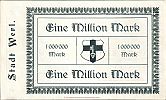 1923 AD., Germany, Weimar Republic, Werl (town), Notgeld, currency issue, 1.000.000 Mark, Keller 5561a.4. D 0050 Reverse 