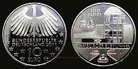 2011 AD., Germany, Federal Republic, Hamburg old Elbtunnel anniversary commemorative, Hamburg mint, 10 Euro, KM 302. 