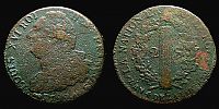 1792 AD., France, Louis XVI, Metz mint, 2 Sols, KM 603.2. 