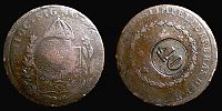 Brazil, 1835 AD., Pedro II, countermarked 40 RÃ©is on older 80 RÃ©is of the Rio de Janeiro mint, KM 444.1. 