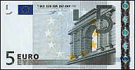 European Union, European Central Bank, Pick 1n.2. 5 Euro, 2002 AD. Printer: Oesterreichische Nationalbank, Austria, F002E4-N45019****** Obverse 
