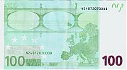 European Union, European Central Bank, Pick 12n. 100 Euro, 2004-2011 AD., Printer: Oesterreichische Banknoten und Sicherheitsdruck GmbH, Austria, F003D2-N24072070008 Reverse 