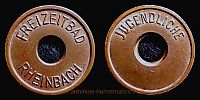 1960-2000 AD., Germany, Federal Republic, Rheinbach, adolescent persons entry token for the municipal outdoor pool.