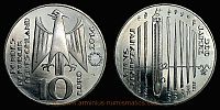 2014 AD., Germany, 300th anniversary of the Fahrenheit temperature scale commemorative, Hamburg mint, 10 Euro, KM ?. 