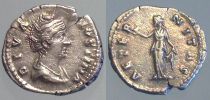 141 AD. and later, Faustina I., Rome mint, Denarius, RIC 347.
