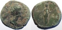 141 AD., Faustina Senior, Rome mint, Ã† Sestertius, RIC 1143.