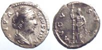 141 AD. and later, Faustina senior, Rome mint, Denarius, RIC 362.