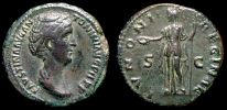 139-141 AD., Faustina Senior, Rome mint, Dupondius, RIC 1090.